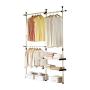 PRINCE HANGER, Double 2 Tier Hanger & Shelves, Clothing Rack, Closet Organizer, Heavy Duty, PHUS-0053