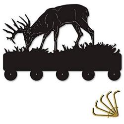 LXH Sika Deer Silihouette Wooden Hanger Christmas Unique Gift Clothes Hat Key Hook/Coat Rack/Wall Hook Modern Home Decoration Wall Stickers Kitchen Bathroom Towel Hook,Black