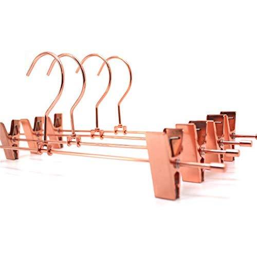 KOOBAY 30Pack 11.8" Gold Copper Finish Metal Stainless Steel Bottom Clips Adjustable Pants Skirt Trousers Clothes Hangers