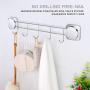 Ezprotekt Self-Adhesive Hook Rack Wall Mounted Coat Rack Stainless Steel Coat Hanger Hat Clothes Robe Towels Bags Pots Hooks for Bedroom Bathroom Kitchen (5 Hooks)