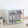 Yagaga Stackable Shoe Storage, 6 Pcs Transparent Shoe Boxes Flip Design Plastic Storage Case Organizer Dustproof Clear Plastic Shoe Storage Boxes for Home (White)