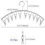 YIHONG 2 Pack Stainless Steel Laundry Drying Rack Clothes Hangers with 10 Clips for Drying Socks,Underwear,Towel,Scarf,Sock Hanger,Gloves,Mitts,Hat,Diapers