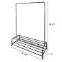 Metal Garment Rack Heavy Duty Indoor Bedroom Clothes Coat Stand Shoes Rack with Top Rod and Lower Storage Shelf Clothes Rack with 1-Tier Shelves Black (Renewed)