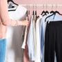 WHH Velvet Skirt Hangers - Pack of 24 - Velvet Hangers with Clips Ultra Thin Non Slip Velvet Pants Hangers Space Saving Clothes Hanger (Black)