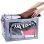 DoDoMagxanadu Clear Window Storage Clothes Organizer, Foldable Containers for Clothes, Toy Storage Container Clear Stackable Storage Bin Boxes (Grey, 66L(19.6x15.7x12.9)