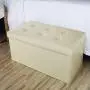 WoneNice 30 Inches Faux Leather Folding Storage Ottoman Bench, Ottoman Toy Chest Folding Storage Box, Hold Up to 300 LB (Beige) WoneNice 30 Inches Faux Leather Folding Storage Ottoman Bench, Ottoman Toy Chest Folding Storage Box, Hold Up to 300 LB (Beige)