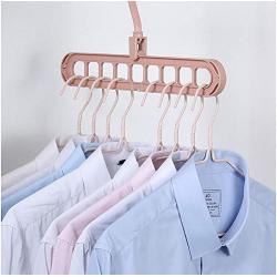 10PC Random Color Multi-Port Support Circle Clothes Hanger Clothes Drying Racks Decoration Multifunction Plastic Scarf Clothes Hanger Hangers