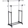MTN Gearsmith New Double Rail Rolling Garment Rack Adjustable Clothes Drying Hanger Laundry Rack