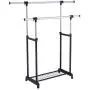 MTN Gearsmith New Double Rail Rolling Garment Rack Adjustable Clothes Drying Hanger Laundry Rack