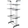 BonBon 3 Tier Clothes Drying Rack Folding Laundry Dryer Hanger Compact Storage Steel Indoor Outdoor (Gray/White)