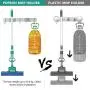 POPRUN Mop and Broom Holder Wall Mounted Tool Storage Organizer Stainless Steel Organization Hanger for Kitchen,Bathroom,Garden,Garage,Office(2 Racks 3 Hooks)