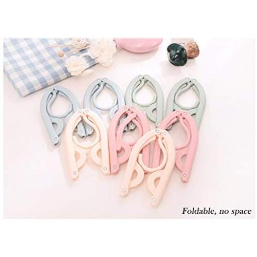10 Pcs Travel Hangers - Portable Folding Clothes Hangers Travel Accessories Foldable Clothes Drying Rack for Travel (Pink)