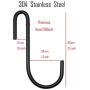 Heavy Duty S Hooks, 3.5-Inch 304 Stainless Steel Rack Hooks Hanging Hangers S Shaped Hooks for Pan Pot Clothes Towel Bag Robe Plants, 10 Pack (Black-Large)