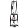 JAD@ Hanger Floorstanding Hanger Solid Wood Bedroom Clothes Hanger Floorstanding Hangers American Style Rhitherigma to Rh- Rack (Color : Black)