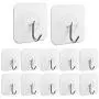 LOPEN STU Premium Wall Hooks, 22 lbs(MAX) Heavy Duty Self Adhesive Hooks, Nail Free Transparent Seamless Hooks, Waterproof and Oilproof, Suitable for Bathroom Kitchen Reusable Utility Hooks -12PCS LOPEN STU Premium Wall Hooks, 22 lbs(MAX) Heavy Duty Self Adhesive Hooks, Nail Free Transparent Seamless Hooks, Waterproof and Oilproof, Suitable for Bathroom Kitchen Reusable Utility Hooks -12PCS
