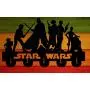 Star Wars Wall Door Hooks 20LB(Max) Quality Black Wood Made -Light in Weight-Easy to Install -Five Metal Hooks (Star 5)
