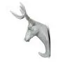 HERNGEE Deer Head Single Wall Hook/Hanger Animal Shaped Coat Hat Hook Heavy Duty, Rustic, Decorative Gift, Grey