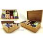 Multikeep Adjustable Tea Boxes 128 Tea Bag Storage Organizer Bamboo Latching Lid (Blank Lid)