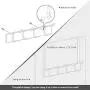 SONGMICS Over-The-Door Hook Rack, Wall-Mounted Coat Rack, Door Clothes Hanger with 4 Metal Hooks, for Living Room, Cloakroom, Bathroom, White ULHR24WT