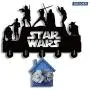 Star Wars Wall Door Hooks 20LB(Max) Quality Black Wood Made -Light in Weight-Easy to Install -Five Metal Hooks (Star 3)