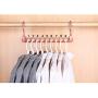 HHXD 3Pcs Clothes Hanger Organizer,9 Holes Double Hook Storage Coat Hangers Modern/Pink / 3pcs