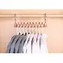 HHXD 3Pcs Clothes Hanger Organizer,9 Holes Double Hook Storage Coat Hangers Modern/Pink / 3pcs