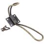 Dolland Retro Metal Double Prong Hook Antique Home Clothes Hanger Door Wall Towel Hat Purse Hooks,Green Bronze