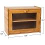 INDRESSME Bamboo 2- Layer Large Capacity Bread Boxes Countertop Bread Storage Bread Boxes for Kitchen Counter Retro Bread Bin with Transparent Window, Fully Assembled
