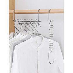 Yizhichu1990 Hanging Clothes Hanger Organizer Rack, Sturdy Stainless Steel Clothes Caddy Hangers Storage Rack Holder Stacker for Wardrobe Closet & Room Tidier Laundry Rooms Drying Rack,Save Space (1)