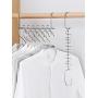 Yizhichu1990 Hanging Clothes Hanger Organizer Rack, Sturdy Stainless Steel Clothes Caddy Hangers Storage Rack Holder Stacker for Wardrobe Closet & Room Tidier Laundry Rooms Drying Rack,Save Space (1)
