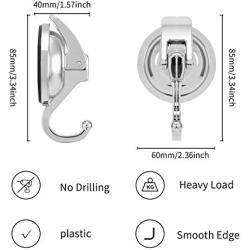 No Punching Heavy Duty Vacuum Suction Cup Hooks Powerful Suction Cup Hooks Wreath Hanger for Shower (2 Pack)