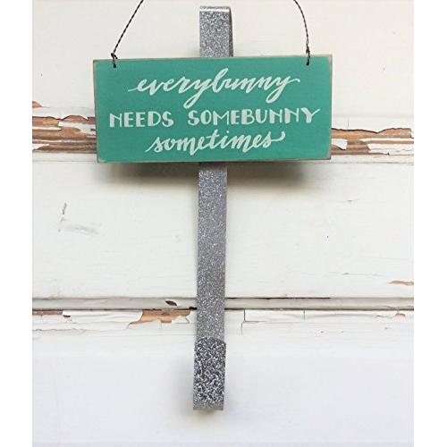 AGD Spring Easter Decor ? Everybunny Needs Somebunny Wreath Door Hanger