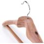 HANGERWORLD 19.7 inch Luxury Strong Cedar Wood Clothes Coat Garment Hanger with Non Slip Trouser Skirt Bar