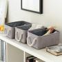 TheWarmHome Foldable Storage Basket with Strong Cotton Rope Handle, Collapsible Storage Bins Set Works As Baby Storage, Toy Storage, Nursery Baskets (Grey, 6Pack-11.8L7.9W5.2H)