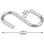 Flammi 20-Pack Mini S Shaped Hooks Hanging Hooks Chrome Plated for Jewelry Key Ring Dustpan Brush (1-3/4-Inch Long)