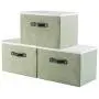 iFlower Storage Bin Foldable Storage Cubes Boxes with Lid Handles Collapsible Storage Basket Containers Organizer (Green,3-Pack)