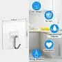 12Pcs Adhesive Hooks Heavy Duty, Wall Hooks Transparent No-Rust Seamless, Waterproof Oilproof Free Drilling Wall Hangers, Suitable for Ceiling, Kitchen, Bathroom