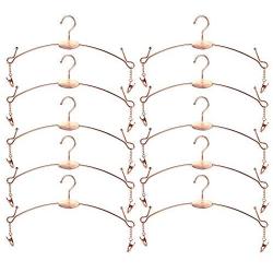 Exttlliy 10PCS Metal Underwear Bra Rack Durable Fashion Children Clothes Hangers Hook Lingerie Shop Display Hanger with Clips (Rose Gold)