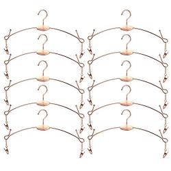 Exttlliy 10PCS Metal Underwear Bra Rack Durable Fashion Children Clothes Hangers Hook Lingerie Shop Display Hanger with Clips (Rose Gold)