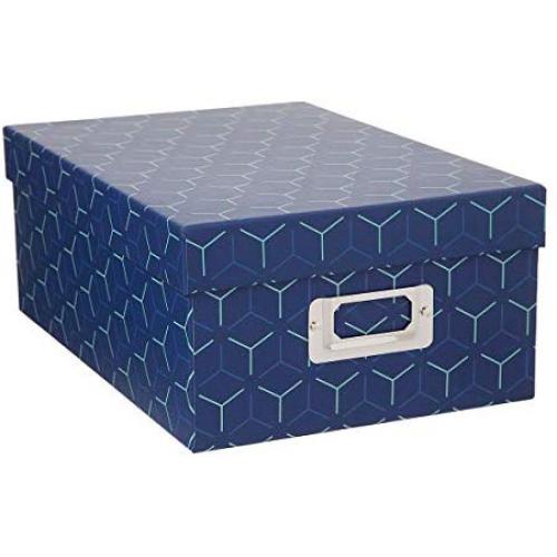 Darice 30032643 Decorative Photo Storage Box, Y, Blue