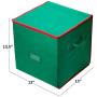 Christmas Ornament Storage - Stores up to 64 Holiday Ornaments, Adjustable Dividers, Zippered Closure with Two Handles. Attractive Storage Boxes Keeps Holiday Decorations Clean and Dry for Next Season.