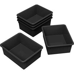 Storex Storage Tray, Letter Size, 10 x 13 x 5 Inches, Black, 5-Pack (62523U05C)