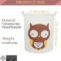 BOOHIT Cotton Fabric Storage Bin,Collapsible Laundry Basket-Waterproof Large Storage Baskets,Toy Organizer,Home Decor (Owl)