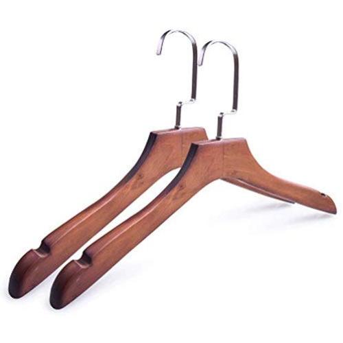 Clothes Hanger Pack Of 10 Hangers With Natural Finish Heavy Duty Wood For Dresses Suit Coat Jacket With Chrome Hook For Closet Multifunctional Hanger Pants Hangers ( Color : Retro , Size : 3923cm )