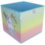 Lovely Little Things Unicorn Storage Bins Foldable - Toy Boxes Collapsible Cube - Boxes for Shelves - Boxes Storage Decorative - Kids Toys Organizer - Rainbow Container [Blue Hair]