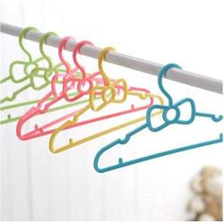 10pcs Random Color Childrens Bow Hanger Home Baby Clothes Hanger