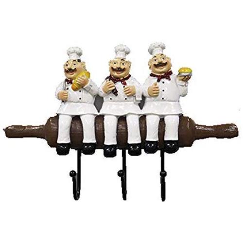 Wall Mounted Floating Shelves Storage Cute Chef Style Resin Storage Rack Wall Hanger Door Wall Mount Towel Clothes Hat Coat Key Hooks Home Kitchen Restaurant Bakery Decorative Wall Hooks Home Storage