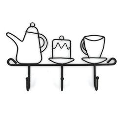 OMMITO Hooks Rack Hanger, Wall Hooks Kitchen Home Restaurant Keys Coats Cups Decorative Decor Wall Mounted Iron Small