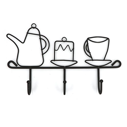 OMMITO Hooks Rack Hanger, Wall Hooks Kitchen Home Restaurant Keys Coats Cups Decorative Decor Wall Mounted Iron Small OMMITO Hooks Rack Hanger, Wall Hooks Kitchen Home Restaurant Keys Coats Cups Decorative Decor Wall Mounted Iron Small