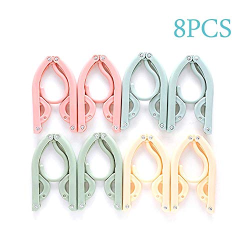 Yeldou 8Pcs Travel Hangers,Portable Folding Clothes Hangers Travel Accessories Foldable Clothes Drying Rack for Travel